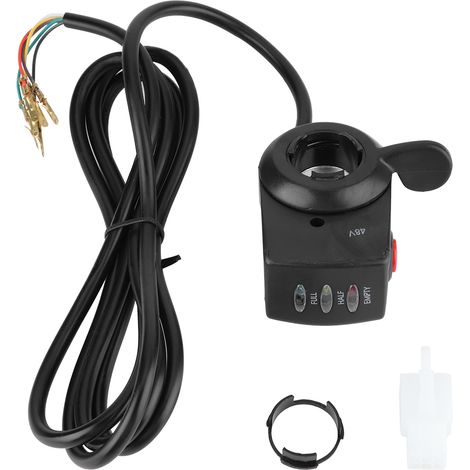 Manette de vitesse 48V à rotation pour guidon de vélo électrique, assemblage avec accélérateur au pouce. (1/5)