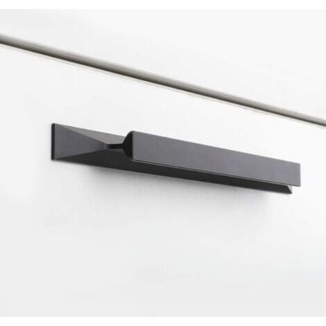 Lot de 5 Poignées Cuisine Noir Poignées Tiroir Noir160 Poignées de Bord de Doigt en Alliage d'Aluminium entraxe 160mm (1/3)