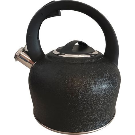 Bouilloire Inox Sifflet 2l5 Noir Martele - Baumalu