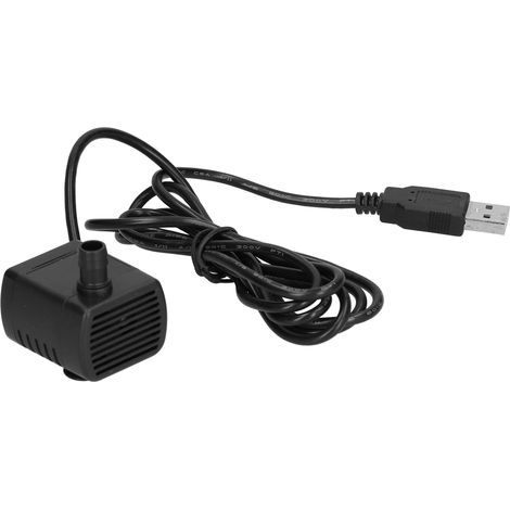 Pompe à eau sans balais, mini submersible avec ventouse, prise USB et alimentation par balais, 12 V CC, débit de 200 l/h, hauteur de refoulement de 150 cm.