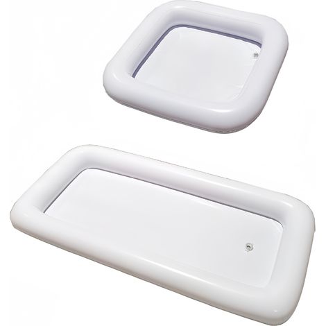 Sollbry 2 pièces Porte Gobelet Gonflable Piscine,Barres de service gonflables avec bouchon de vidange,Plateau Flottant,Table Bar Piscine,Bouteille(Blanc) (1/5)