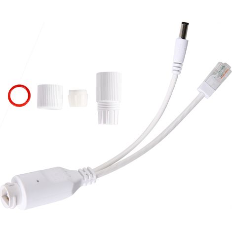 Alimentation 24V pour caméra IP étanche, adaptateur POE injecteur-séparateur de câble, blanc (1/5)