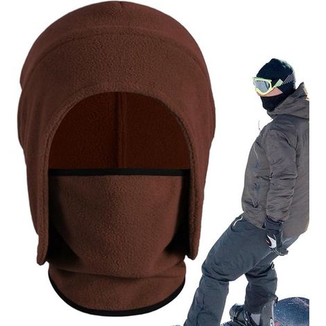 Protezione per il viso，Cappuccio in pile termico antivento，Copertura completa del viso，snowboard e motoslitta (1/5)