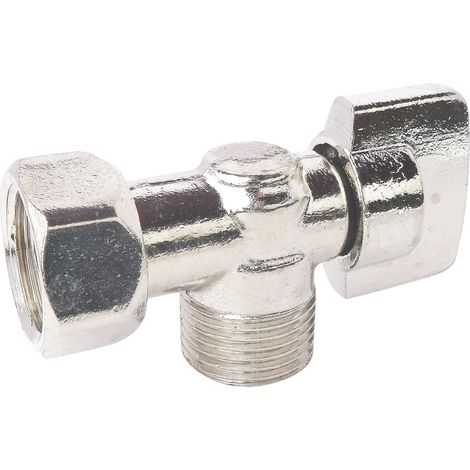 Robinet d'arrêt équerre pour WC - Ecrou tournant 3/8" - Poignée 1/4 de tour