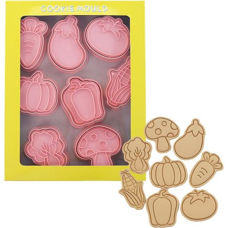 8-teiliges Set 3D-Dinosaurier-Ausstechformen für Kekse, Geburtstagstortenformen, Handabdrücke für Obst und Gemüse (1/5)