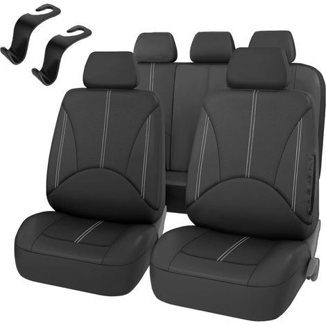 Car Seat Covers, Universal Polyester, Front and Rear Protection, Black (1/5)