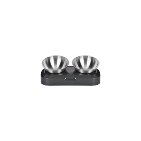 Gamme de Gamelles Surélevées en Acier Inoxydable pour Chien et Chat - JINFGERNE - Set de 2 Bols de 400ml, Antidérapants, Faciles à Nettoyer et Réglables
