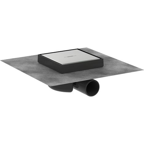 Hansgrohe – Siphon de douche RainDrain Spot 15x15 cm – Inox brossé – QuickClean – Anti-odeurs – Grille réglable – 56112800