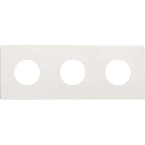 Marco 3 Elementos Estética Mínima para Base Enchufe Schuko CLEAN SIMON 270 27110630 Blanco (1/2)