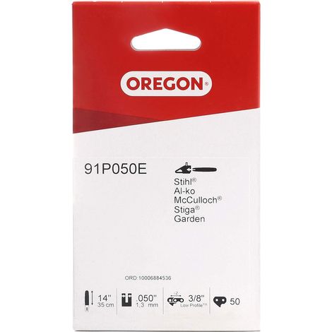 Oregon Catena per Motosega 3/8" LP da 50 Maglie di Trasmissione, 1.3mm, Adatta a Barre da 35 cm, Compatibile con Vari Modelli Stihl (1/4)