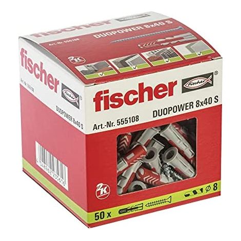 Spina fischer duopower 8x40s + vite 5,5x50mm scatola 50un 555108