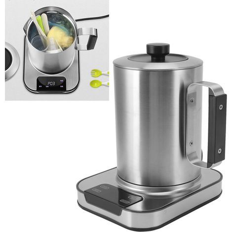 Bouilloire électrique domestique, théière multifonctionnelle, infuseur à thé entièrement automatique, acier inoxydable 304, cuiseur à porridge, bouilloire (norme américaine 120V). (1/5)