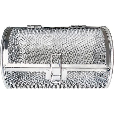 Panier à rôtisserie en acier inoxydable 12 x 23 cm, cage métallique rotative à 360° pour rôtir