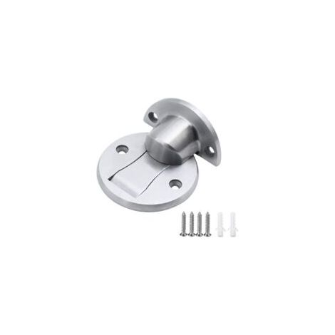 Tope magnético de acero inoxidable con tornillo y ventosa, apto para puertas correderas y fijas en hogares, oficinas, baños y cocinas. - Plateado. - Crezuo