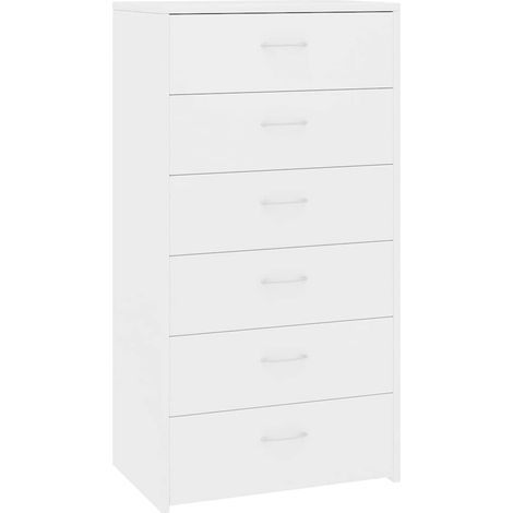 Aparador con 6 cajones madera contrachapada blanco 50x34x96 cm vidaXL (1/5)