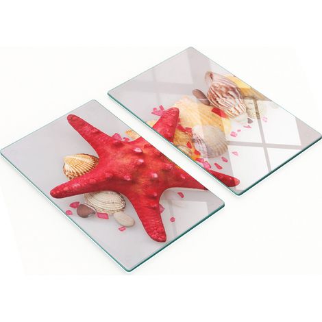 Tableaux décoratifs en verre multifonctionnels en forme de coquillages d'étoiles de mer 2x30x52 cm (1/5)