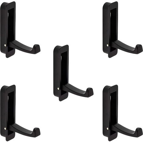 Panama Lot de 5 crochets porte-manteaux modernes pliants pour bois  Crochets à vêtements à encastrer  Métal noir mat  Lot de 5 – Pour panneaux muraux et armoires (1/5)