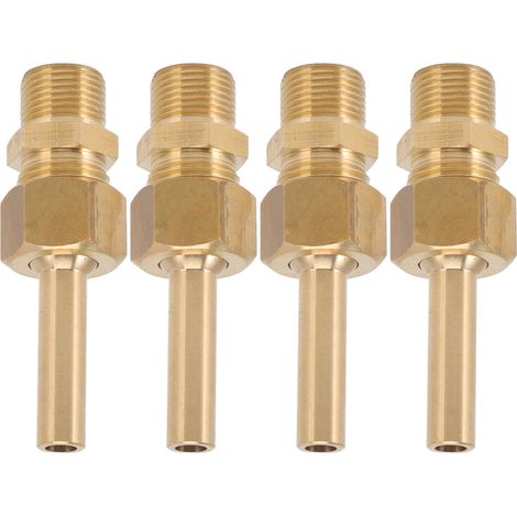 Lot de 4 buses de fontaine en cuivre pur, grand modèle hexagonal à jet direct, filetage mâle G3/8. (1/5)