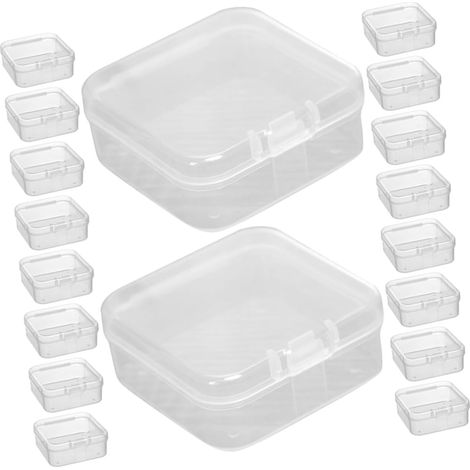 Mini Boîtes de Rangement Carrées Organisation Facile 55 Pièces en Plastique Transparent avec Couvercles Étanches, Boîtes Multifonctions pour Perles, Bijoux, Travaux Manuels (1/5)