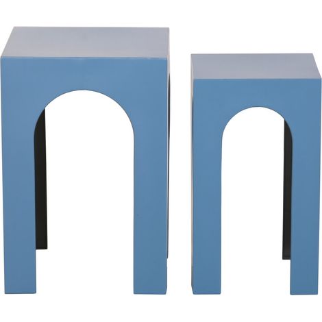 Mesita Auxiliar Set 2 Metal 40X40X58 Arco Azul (1/5)