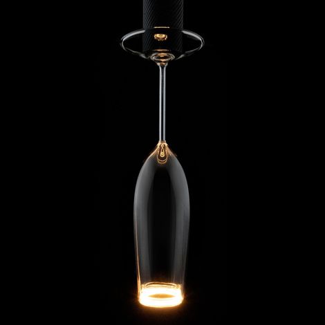 Source lumineuse en verre de champagne Floating Transparent - 4W - E27 - 400 lm - 2200K - Ø 8 cm - SG-55461