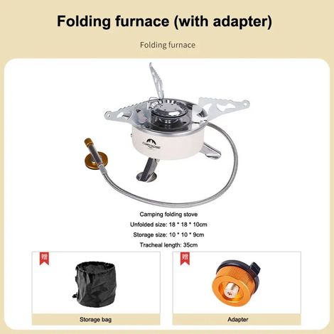 Réchaud à cassette portable à allumage électronique pour le camping et les pique-niques, idéal pour faire bouillir du thé, du café et de l'eau. Réchaud de barbecue pliable et portable. (1/5)