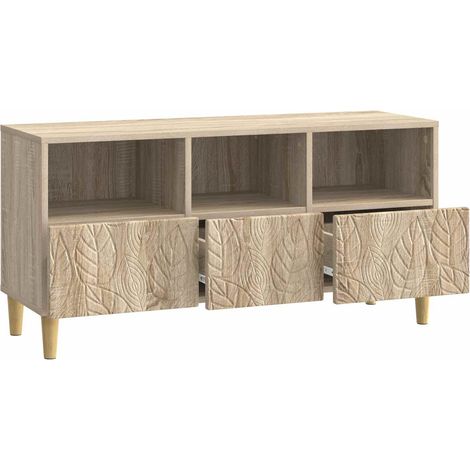 vidaXL TV Cabinet 102 x 34.5 x 50 cm Sonoma Oak Engineered Wood (1/4)