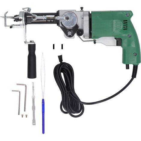 Kit de machine à tuffer tapis vert 2-en-1, haute vitesse, multifonction, pour tissage de tapis DIY, prise US 100-240V (1/5)