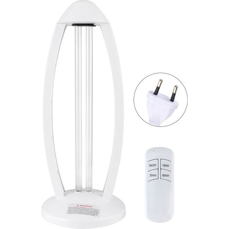 Lampe UV à double tube avec télécommande et minuterie pour usage domestique et hospitalier, prise UE 220V (1/5)