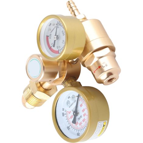 Détendeur de gaz Argon CO2 pour soudure TIG MIG, manomètre 4500psi, débitmètre 6.605GPM, sortie 1/4in, réducteur de pression pour bouteille (1/5)