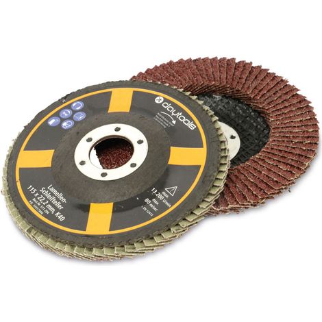 DAYTOOLS Disque abrasif à lamelles, 115 mm, grain 40, lot de 5