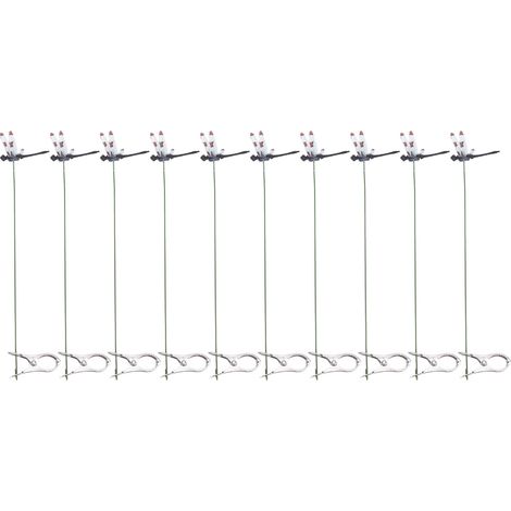 Toivize Clip per libellule - PVC e acciaio inossidabile - Confezione da 10 - Decorazione da giardino 3D realistica - Efficace repellente per tafani (1/5)