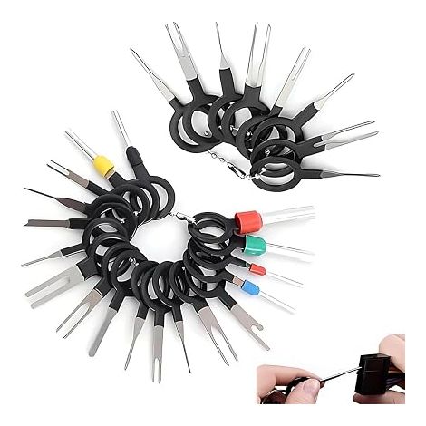 Outil de Déverrouillage de Voiture Auto Terminals Enlèvement Outil d'épingle Terminal Removal Tool Extracteurs de Cosses pour Connecteur Serti Câblage électrique (1/5)