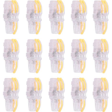 20 connecteurs rapides pour fils, 1 entrée, 2 sorties, bornier transparent de type T pour conducteurs SPL-F12 (jaune) (1/5)