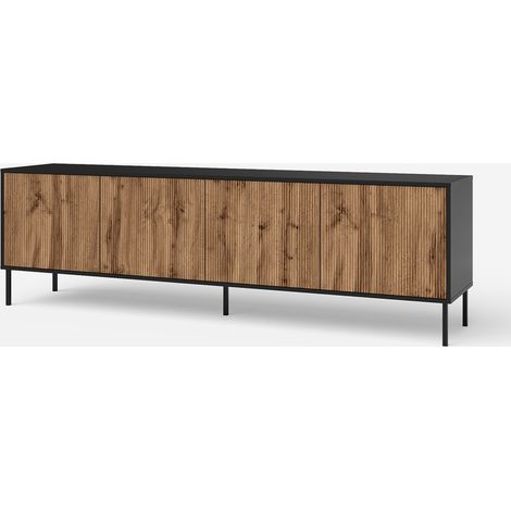 Madia buffet 4 ante con gambe in metallo Budapest S - Nero