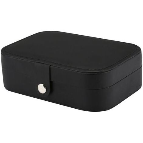 Boite A Bijoux, Petite Boîte À Bijoux De Voyage, Organisateur De Boîte À Bijoux Portable Pour Colliers, Bagues, Bracelets, Boucles D'oreilles, Idée Cadeau Pour Femmes Et Filles [Noir] (1/5)