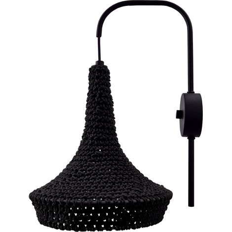 Applique da parete boho nera cotone MAHAKA E27 20W Shilo (1/2)