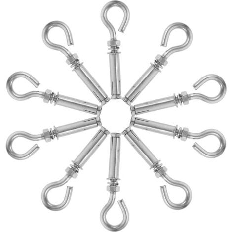 10 pièces Boulons Expansion Acier Inoxydable Crochet à Œil Résistant pour Ancrage Mur Béton Usage Industriel et Domestique (1/5)