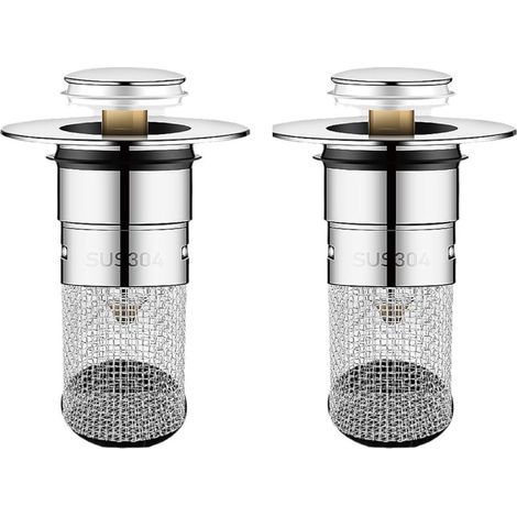 Bonde De Lavabo 34-40mm Universel avec Filtre Pop Up De Peut Être Utilisé 2 pieces 40mm 34 (1/4)