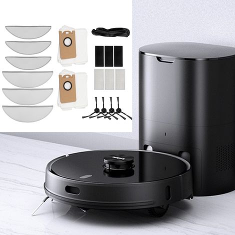 [Zubehörset für Saugroboter] Lydsto R1 Hauptset mit 2 Staubbeuteln, 3 Filtern, 6 Tüchern, 4 Seitenbürsten – ABS, Faser, Silikon, HEPA – Effiziente Reinigung, hohe Saugfähigkeit, langlebig (1/5)