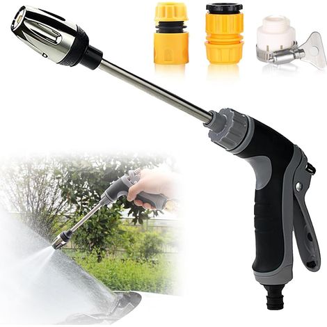 Pistolet Haute Pression, Pistolet Arrosage Haute Pression avec 3 Interfaces en Plastique, Buse Hautes Pressions pour Tuyau Arrosage, pour le Lavage de Voiture et du Jardin (1/5)