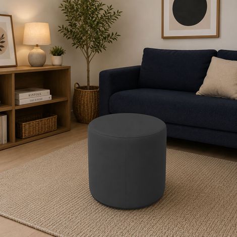 Dmora - Pouf Lisboa, Mehrzwecksessel, Sitzsack, Hockerhocker, Made in Italy, 40x40 h42 cm, Dunkelgrau (1/4)