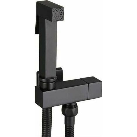 Kit Douchette WC Noir - Pulvérisateur de Bidet à Main en Laiton, Hygiène Personnelle-Karteo (1/4)