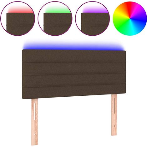 Maison Exclusive - Cabecero con LED de tela marrón oscuro 80x5x78 (1/5)