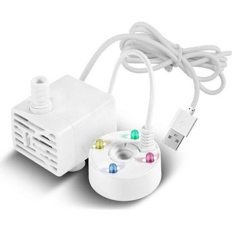 Mini 5V USB-Wasserpumpen-Sprühgerät mit LED-Licht, ideal für Zimmerbrunnen, Gartenteiche und Wasserspiele. (1/5)