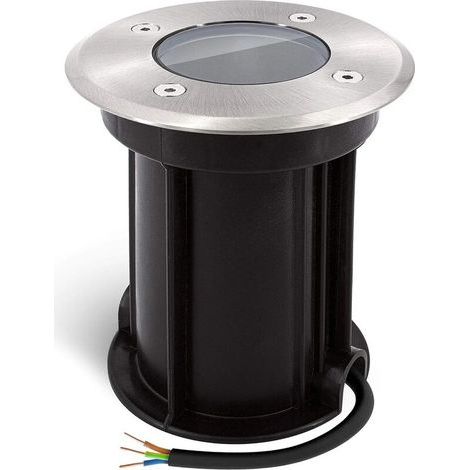 Boru Runde Bodeneinbauleuchte für GU10 - Gebürstete Oberfläche - Vorinstalliertes IP67-Kabel, Ø 110 mm 130 mm (Leuchtmittel nicht enthalten) (1/5)