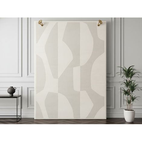 BOBOCHIC - Tapis poils courts ELIOR motif abstrait 160x230 Beige