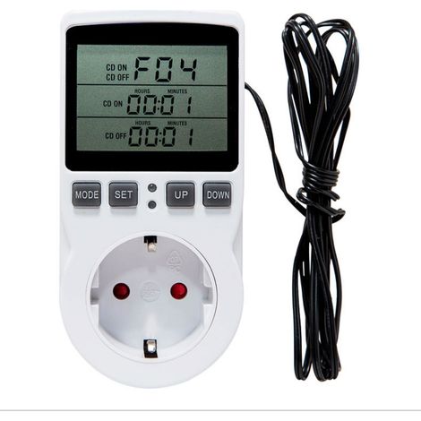220-V-Digitalthermostatstecker für Heizung und Kühlung mit Sonde, LCD-Temperaturregler