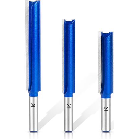 3 Stück Gerades Fräser für oberfräse 8mm Schaft,Extra Langer Nutfräser Holzfräser Bündigfräser für Holz, Extra Langer Arbeitslänge- 50mm,63mm, 76mm (1/5)