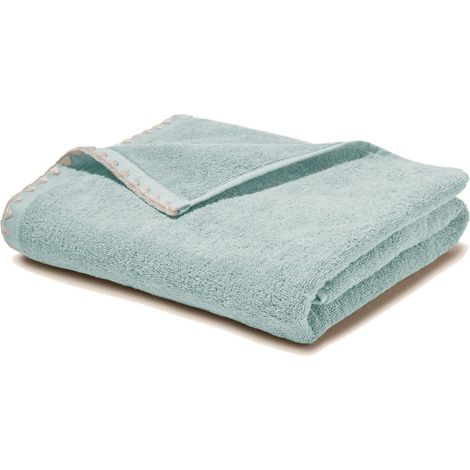 Serviette de toilette en Éponge unie et point feston triangulaire NERYDA (1/4)